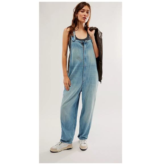 Free People We The Free Hunter Denim Overall Size Small - Picture 2 of 14